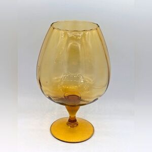 Large Mid Century Amber Empoli Snifter /Vase